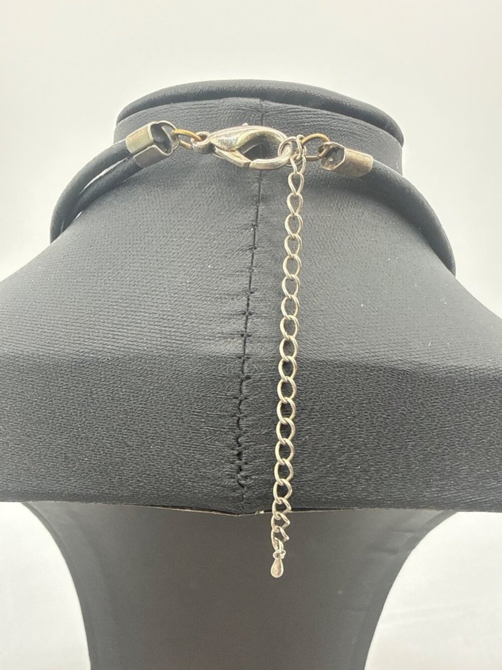 Minimalist Black Double Strand Leather Cord Choker Necklace Grunge Goth Indie - Picture 3 of 4